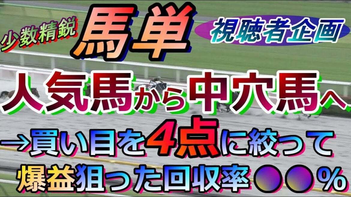 【競馬検証:視聴者コメント企画】馬単の買い目を4点に絞った馬券を検証してみたら、今後使えそうな結果にｗ