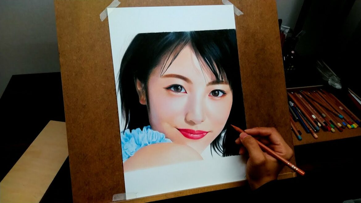 浜辺美波　色鉛筆画　二作目 Minami Hamabe's second colored pencil drawing