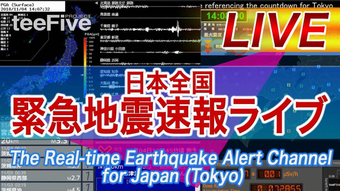 日本全国 緊急地震速報ライブ The Real-time Earthquake Alert Channel for Japan (Tokyo) 日本全国 緊急地震速報ライブ The Real-time Earthquake Alert Channel for Japan (Tokyo)