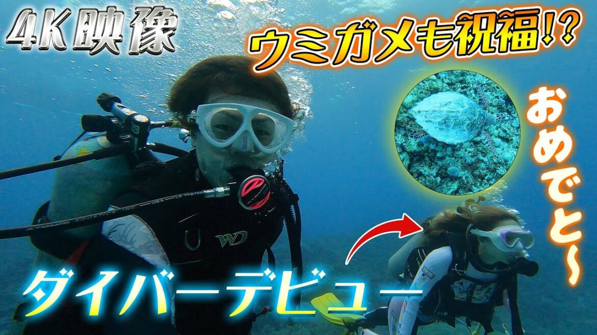 【4K映像】【沖縄 夏 旅行#10】加島ちかえダイバーデビュー＆夫婦でフリーダイビング!!