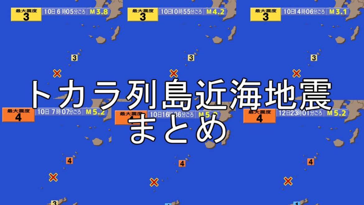 トカラ列島近海地震 震度3以上まとめ 2021年