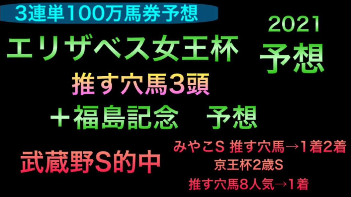 【競馬予想】　エリザベス女王杯　福島記念　2021 予想