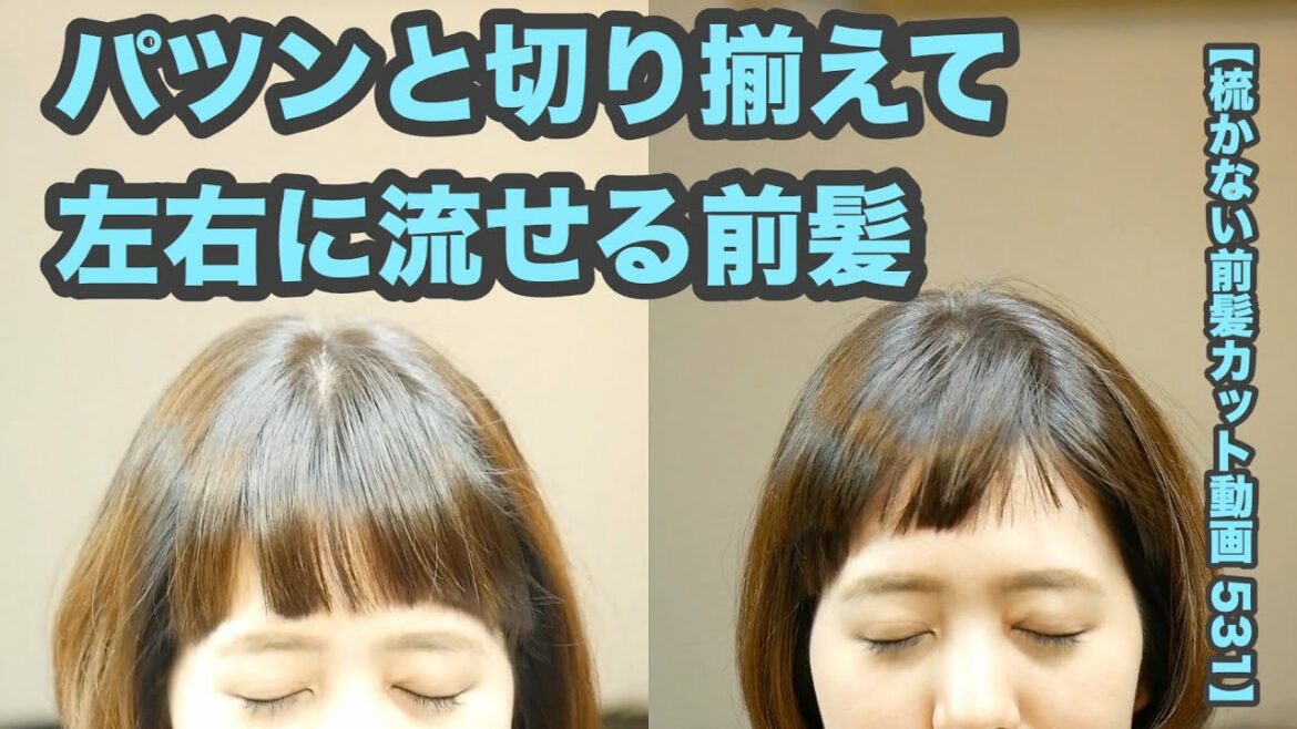 【梳かない前髪カット動画 531】「夏目三久さんの短い前髪」全く梳かずに 全ての前髪をパツンと切り揃えて作る 前髪の段カット「昔ながらの基礎カット」japanese haircut