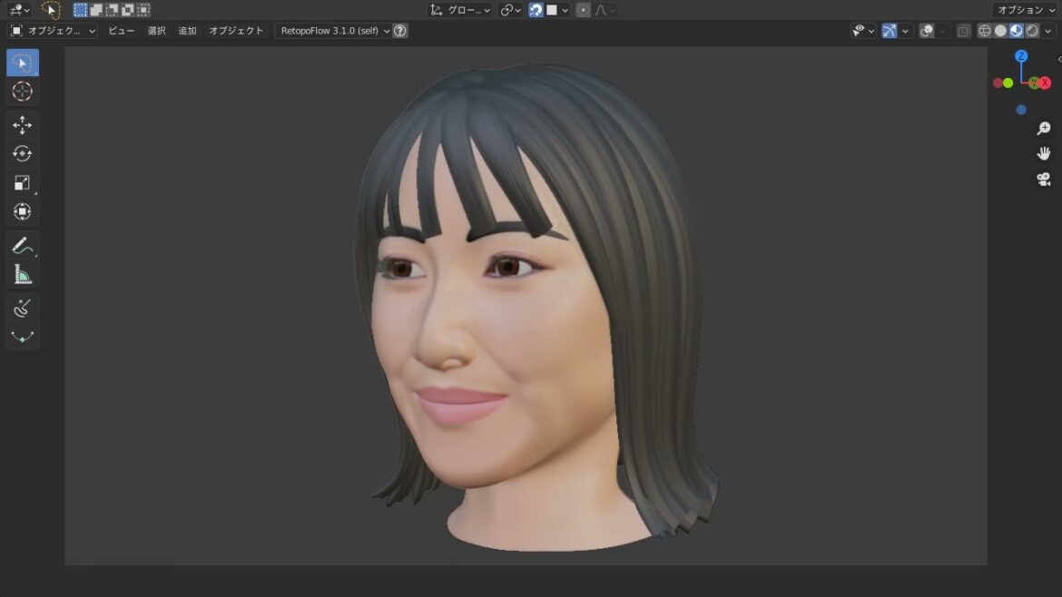 Blenderで浜辺美波をモデリングした結果 01