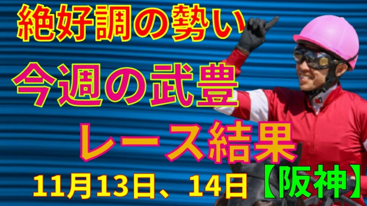 【競馬】今週の武豊レース結果　11月13日、14日は阪神で騎乗しました！　土曜日はデイリー杯2歳ステークスにドグマ、日曜日のエリザベス女王杯はデイリー杯2歳ステークスにデゼルで挑戦