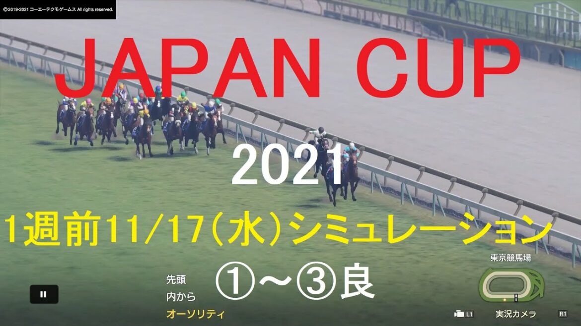 【競馬予想2021】JAPAN CUP（GⅠ）1週前11/17（水）シミュレーション3パターン（①～③良）【WP9】20211117