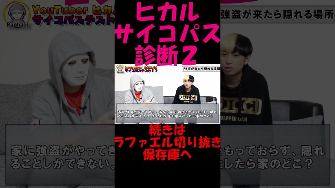 【放送事故】『ヒカル』をサイコパス診断したら驚愕の結果に！【ラファエル】