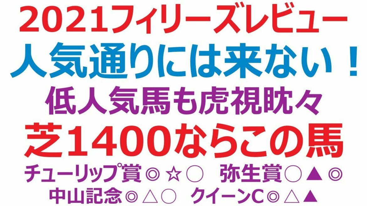 フィリーズレビュー2021予想   桜花賞の前哨戦で、特徴のあるレース。人気は片寄りそうですが、穴候補も多数存在します。