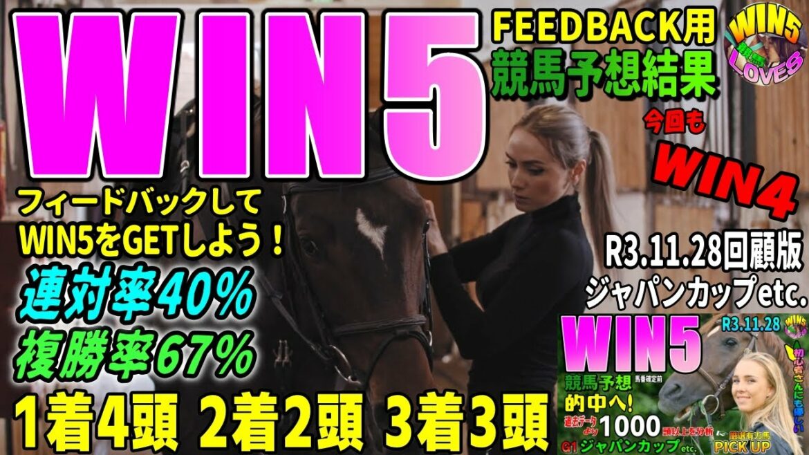 WIN5競馬予想結果 R3.11.28 ジャパンカップetc.WIN5 FEEDBACK用【WIN5競馬LOVES】