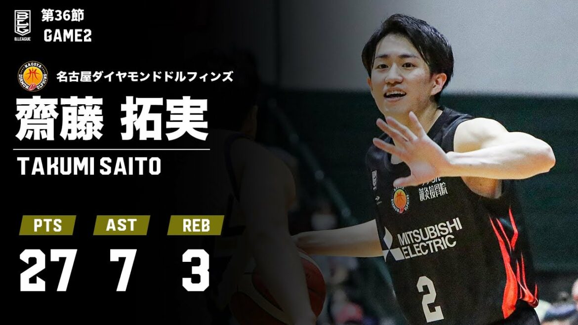 【シーズンハイ】オーバータイムにもつれた接戦で勝負強さを発揮した若き司令塔｜名古屋D#2 齋藤 拓実