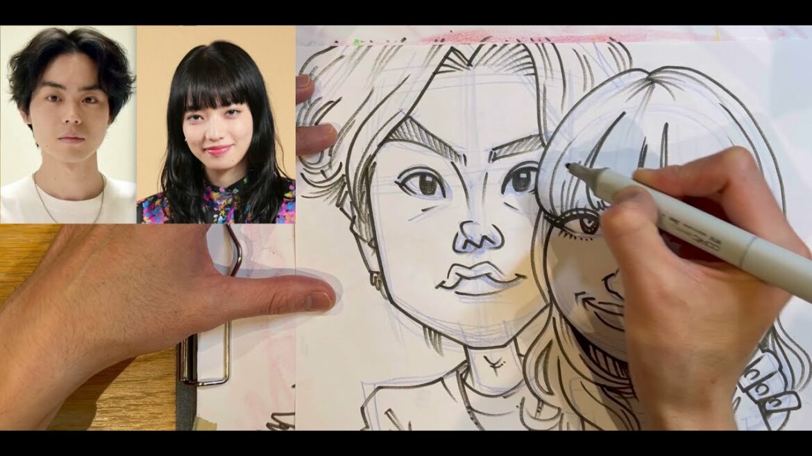 【似顔絵イラスト】菅田将暉・小松菜奈さん 描いてみた！