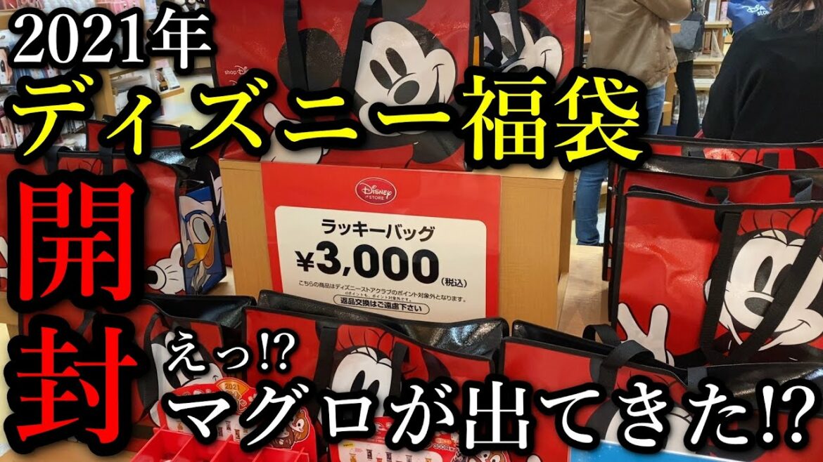 【福袋開封】2021年ディズニー福袋を開封したら中からマグロが出てきた！？封入数は何と〇〇点！？定価の合計も〇倍以上！？