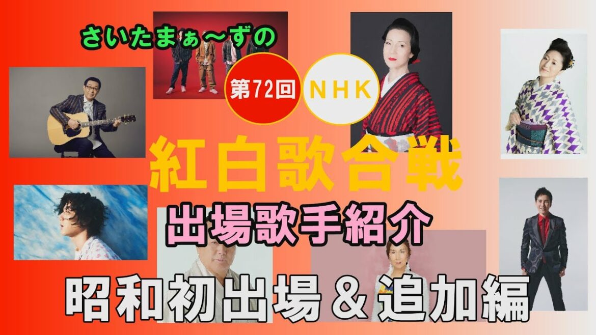出場歌手紹介⑧【第72回NHK紅白歌合戦】