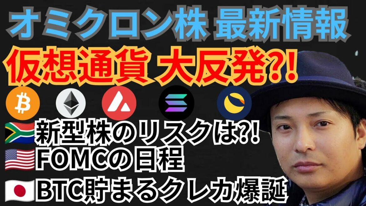 仮想通貨 大反発?!暗号資産ニュース+BTC ETH AVAX SOL LUNAチャート分析💹オミクロン株のリスク🇿🇦12月のFOMC🇺🇸ビットコイン貯まるクレカ🇯🇵