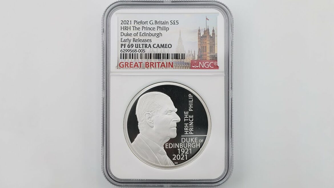 2021 英国 エディンバラ公爵 フィリップ殿下追悼記念 5ポンド ピエフォー 銀貨 2オンス プルーフ NGC PF 69 UC ER 初鋳版 準最高鑑定 元箱付 日本最安値 6299568-005
