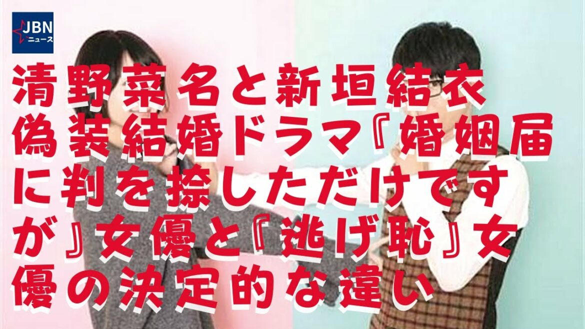 【新垣結衣】【清野菜名】『婚姻届に判を捺しただけですが』はお金のための偽装結婚。新垣結衣と清野菜名の違いと社会の5年の変化