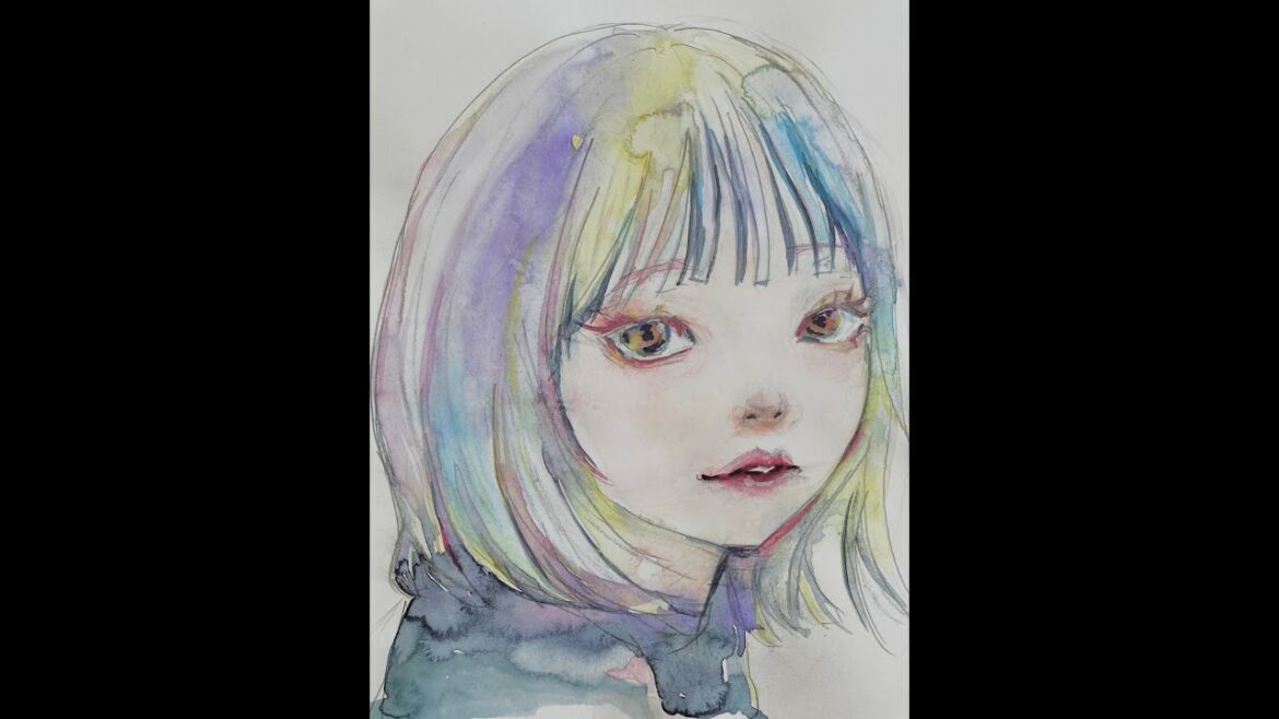 「広瀬すず」アニメ風/水彩画イラストメイキング/Painting Suzu Hirose　＃shorts
