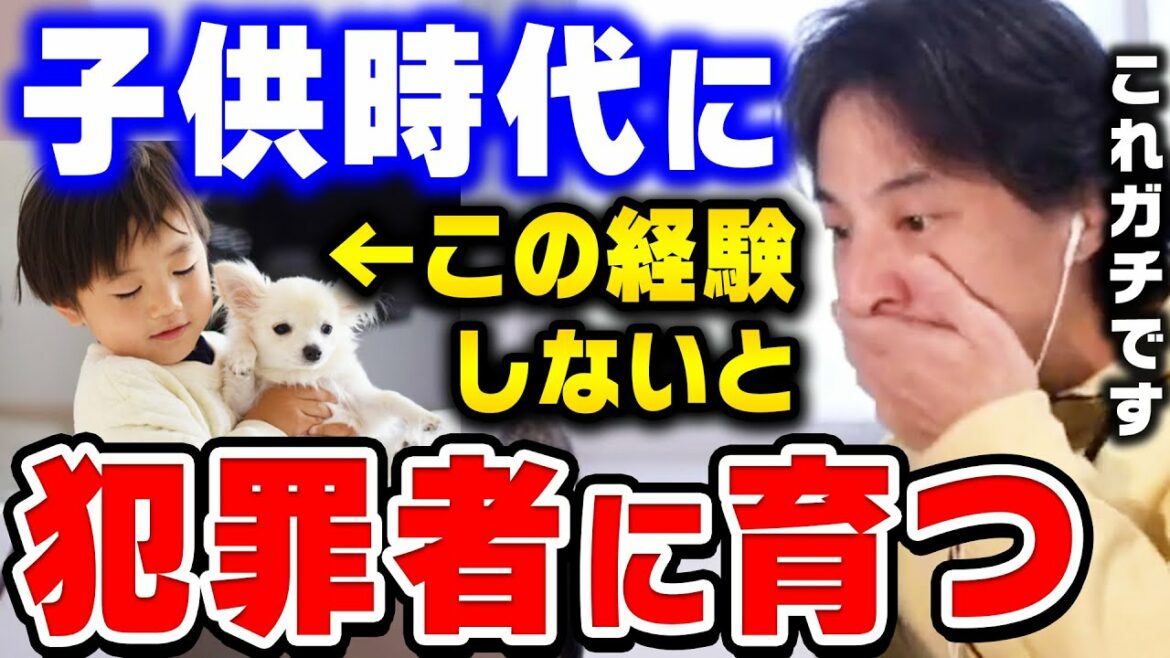 【ひろゆき】この経験がない子供は完全に思考が狂います。サイコパスな大人はこれを経験してません。子育て・教育する上で最も大切なことは●●ですとひろゆきが語る【ひろゆき 切り抜き 論破】