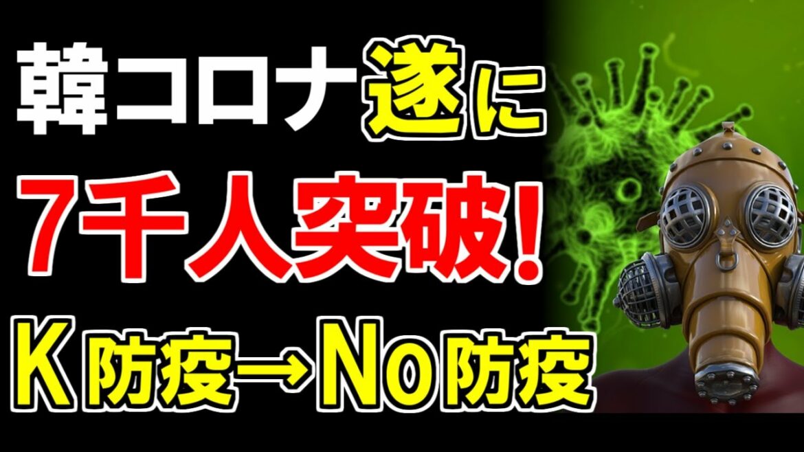 隣国のコロナ感染者数が7,000人を突破！自慢のK防疫は機能せずNo防疫状態？