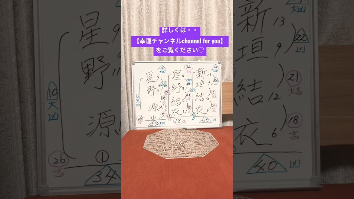 【結婚でかわる運命編】第３弾　星野源　新垣結衣　結婚後どうなる⁉️画数　運命　占い　姓名判断　名付け　#画数  #運命  #ラッキー #占い #幸運