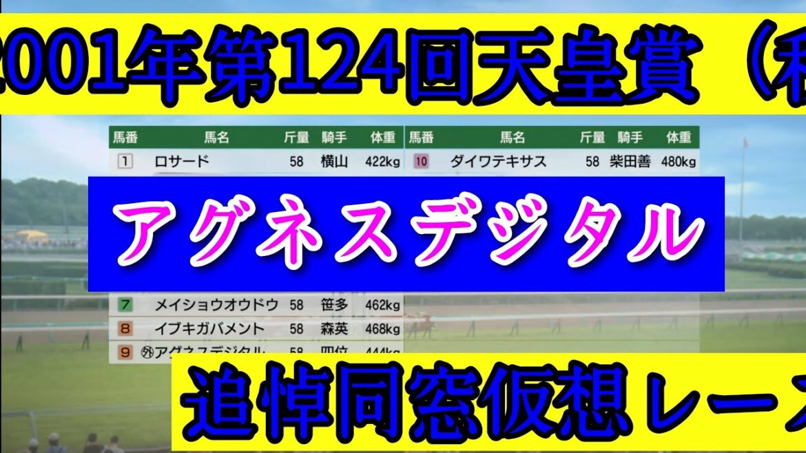 ウイニングポスト9 2021 アグネスデジタル追悼 2001年 第124回 天皇賞（秋） 同窓仮想レース