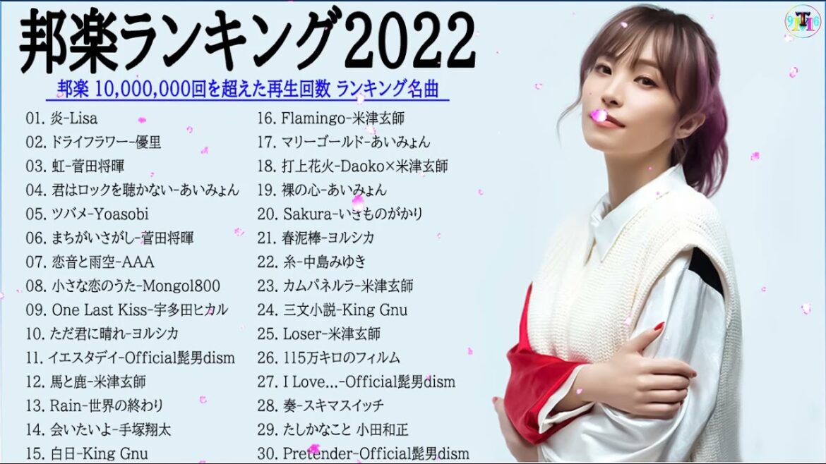 J-POP 最新曲ランキング 邦楽 2022🎄🎅🎄優里 、米津玄師、菅田将暉、YOASOBI、あいみょん、LISA、Official髭男dism、ヨルシカ ( Music Official 05 )