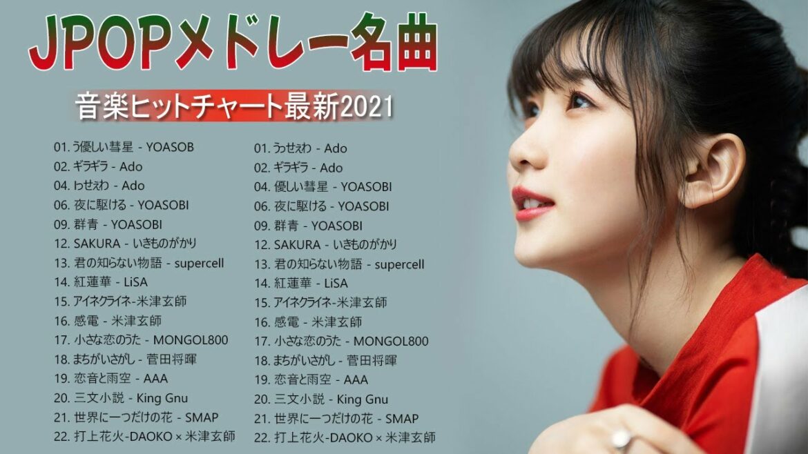 J-POP 最新曲ランキング 邦楽 2022🥇YOASOBI、優里 、米津玄師、あいみょん、菅田将暉、ヨルシカ