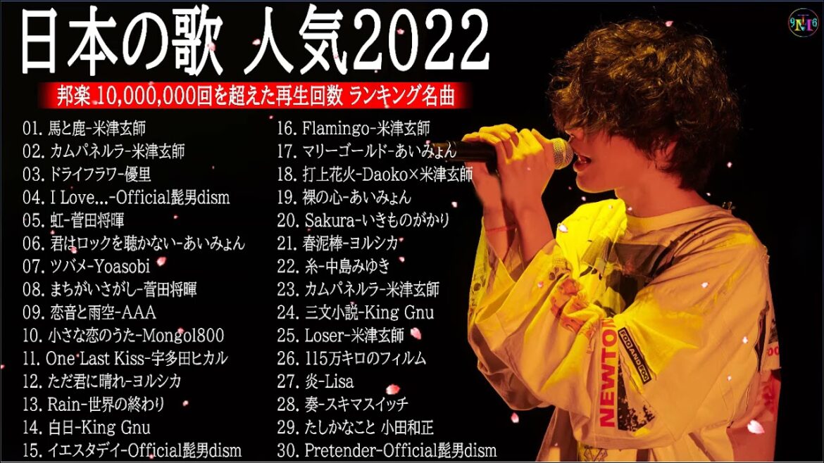 J-POP 最新曲ランキング 邦楽 2022🎄🎅🎄優里 、米津玄師、菅田将暉、YOASOBI、あいみょん、LISA、Official髭男dism、ヨルシカ ( Music Official 10 ) J-POP 最新曲ランキング 邦楽 2022🎄🎅🎄優里 、米津玄師、菅田将暉、YOASOBI、あいみょん、LISA、Official髭男dism、ヨルシカ ( Music Official 10 )