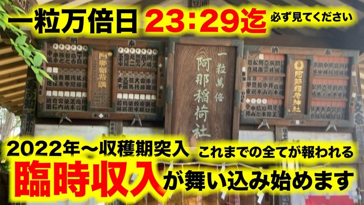 ※ 一粒万倍日※必ずご覧下さい。2022年〜お金の流れが一気に変わります。※12/17日と18日の二日です。この一粒万倍神社の動画は強力な引き寄せ波動エネルギーであなたの心願成就を実現させます。