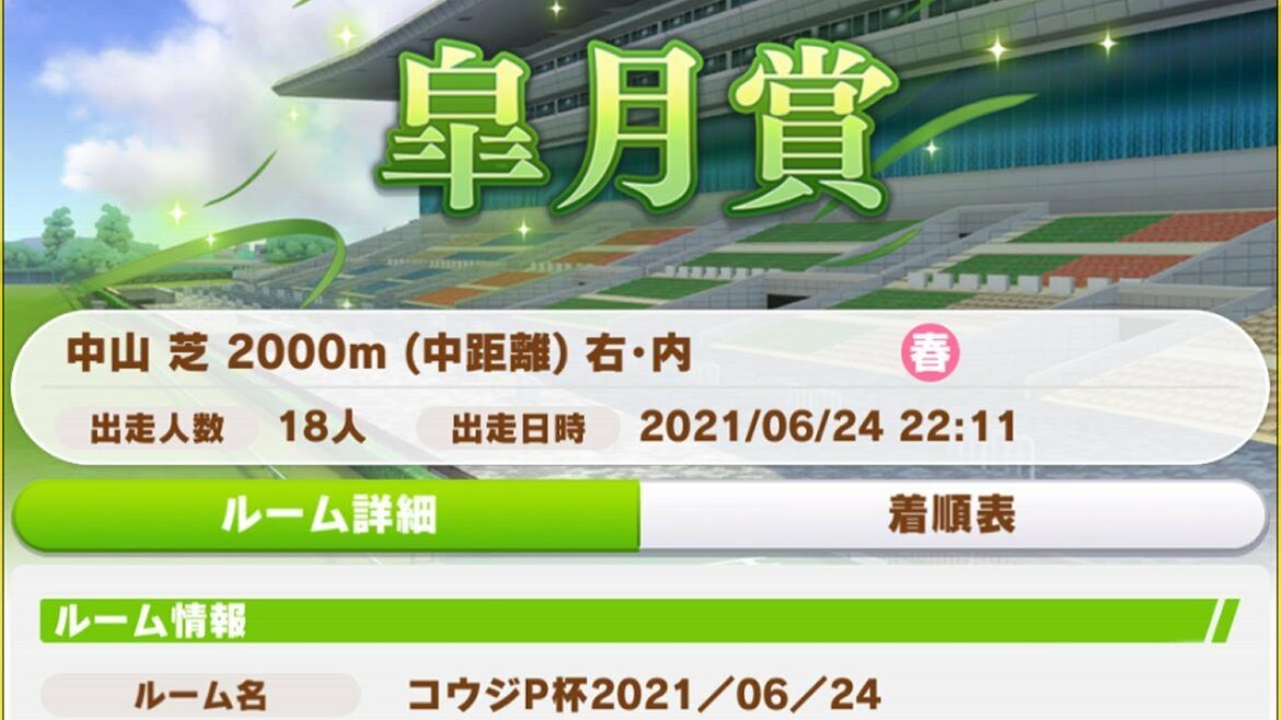[ウマ娘] メモリアルルームマッチ 皐月賞 2021/06/24