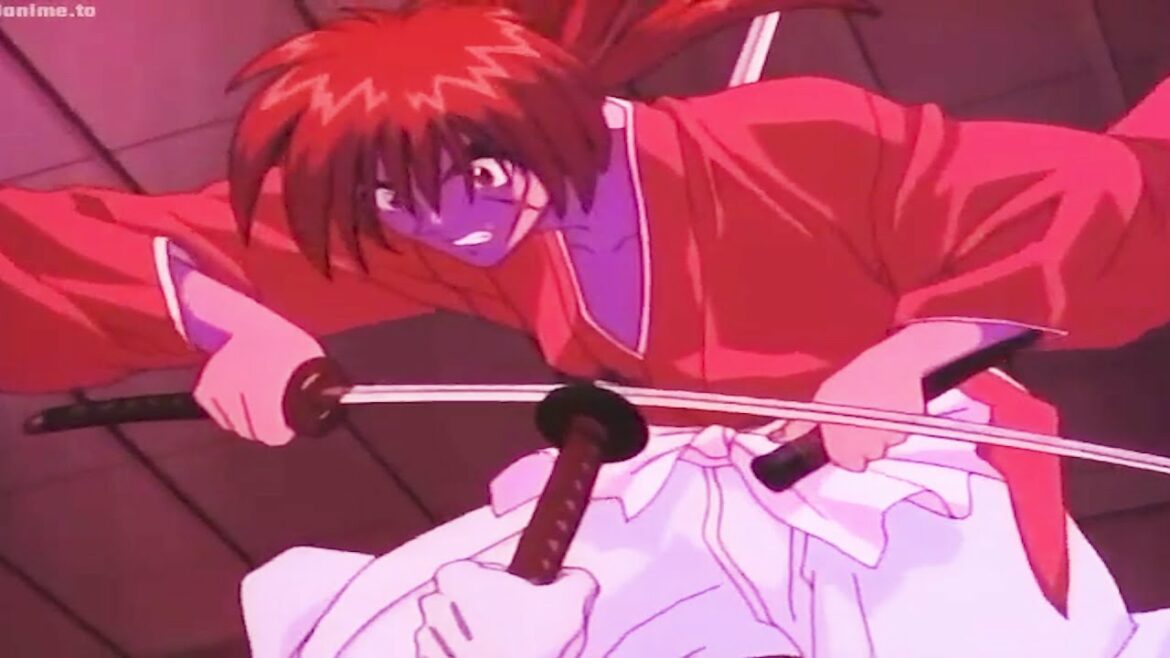 緋村 剣心 ! Hajime Saitou thrust his sword into Kenshin Himura's stomach - 斎藤一は剣を緋村剣心の胃に突き刺した