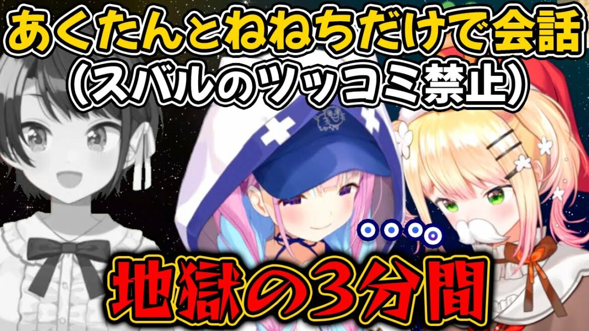 放送事故級のあくたん&ねねちの3分間の地獄トーク【大空スバル/湊あくあ/桃鈴ねね/ホロライブ/切り抜き】