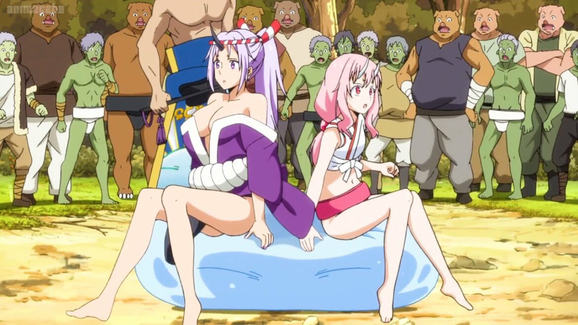 転生したらスライムだった件 OVA - シュナとシオンはリムルの顔に大きなお尻を置いた, Shuna and Shion put their big ass on Rimuru's face