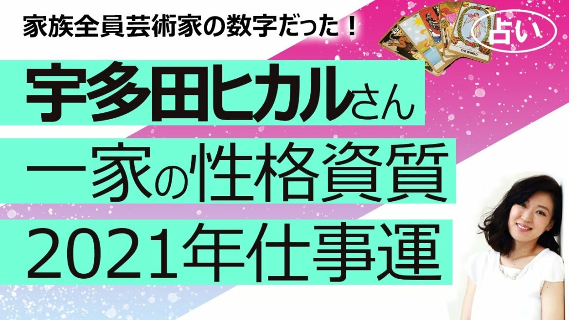 【占い】宇多田ヒカルさん一家の性格、資質を占ったらわかりやすい芸術一家だった! 2021年の仕事運は?(2021/3/20撮影) 【占い】宇多田ヒカルさん一家の性格、資質を占ったらわかりやすい芸術一家だった! 2021年の仕事運は?(2021/3/20撮影)