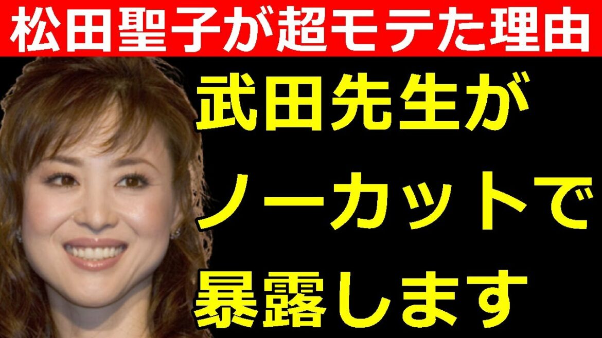 松田聖子さんはなぜモテたのか…この動画を見れば、その理由は全て分かります！【武田邦彦】