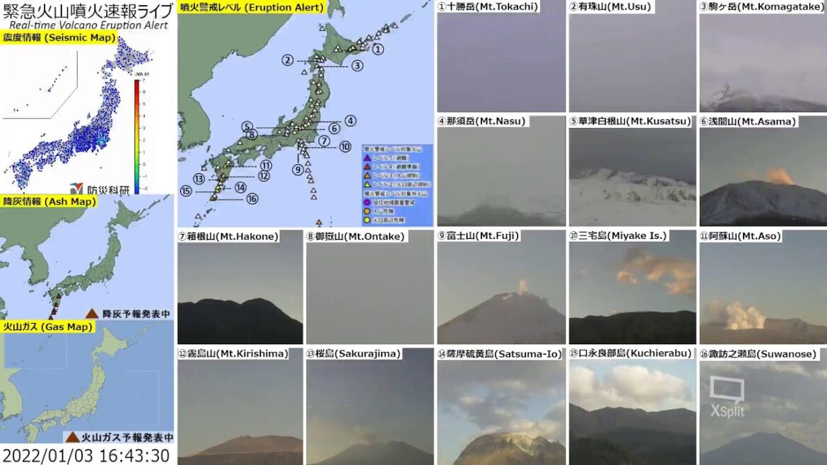 🔴緊急火山噴火速報ライブ The Real-time Volcano Eruption Alert in Japan 🔴緊急火山噴火速報ライブ The Real-time Volcano Eruption Alert in Japan