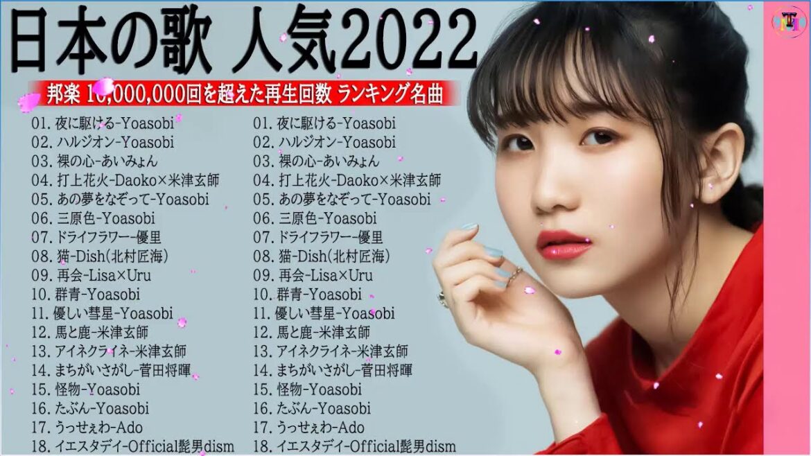 【広告なし】有名曲J-POPメドレー『2022最新版』🎶日本最高の歌メドレー || YOASOBI、あいみょん、優里、米津玄師 、宇多田ヒカル、ヨルシカ  ( Music Official ) 【広告なし】有名曲J-POPメドレー『2022最新版』🎶日本最高の歌メドレー || YOASOBI、あいみょん、優里、米津玄師 、宇多田ヒカル、ヨルシカ  ( Music Official )