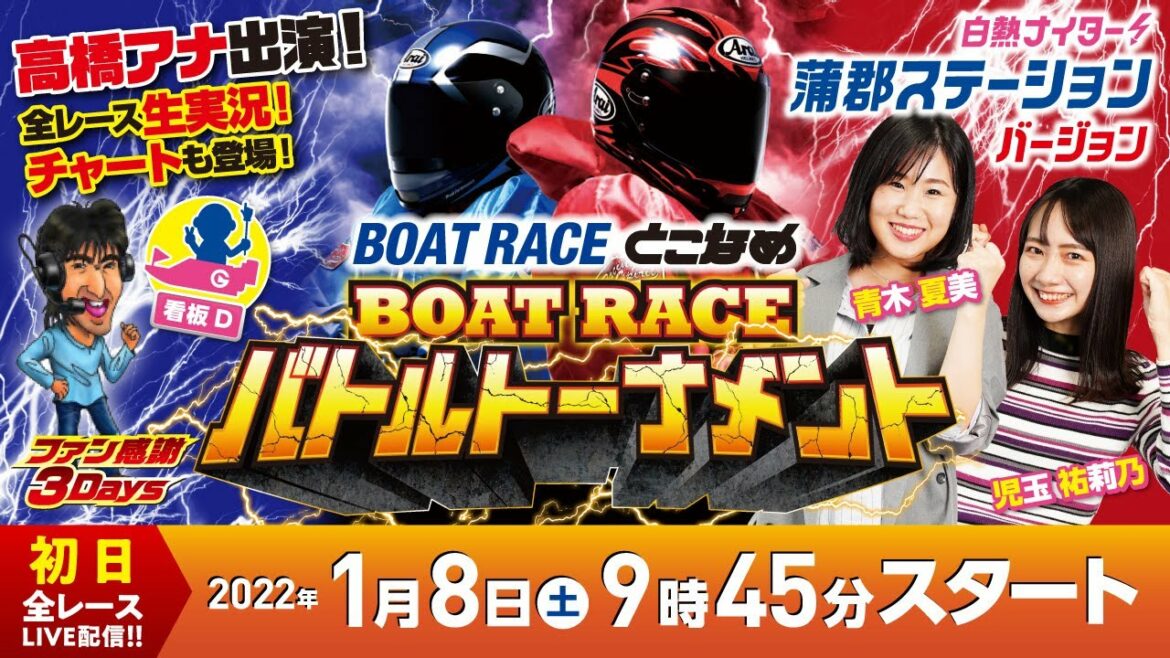 蒲郡ステーション LIVE配信【BRとこなめ ファン感謝3Days ボートレースバトルトーナメント】初日 (2022/1/8)(ボートレース蒲郡)