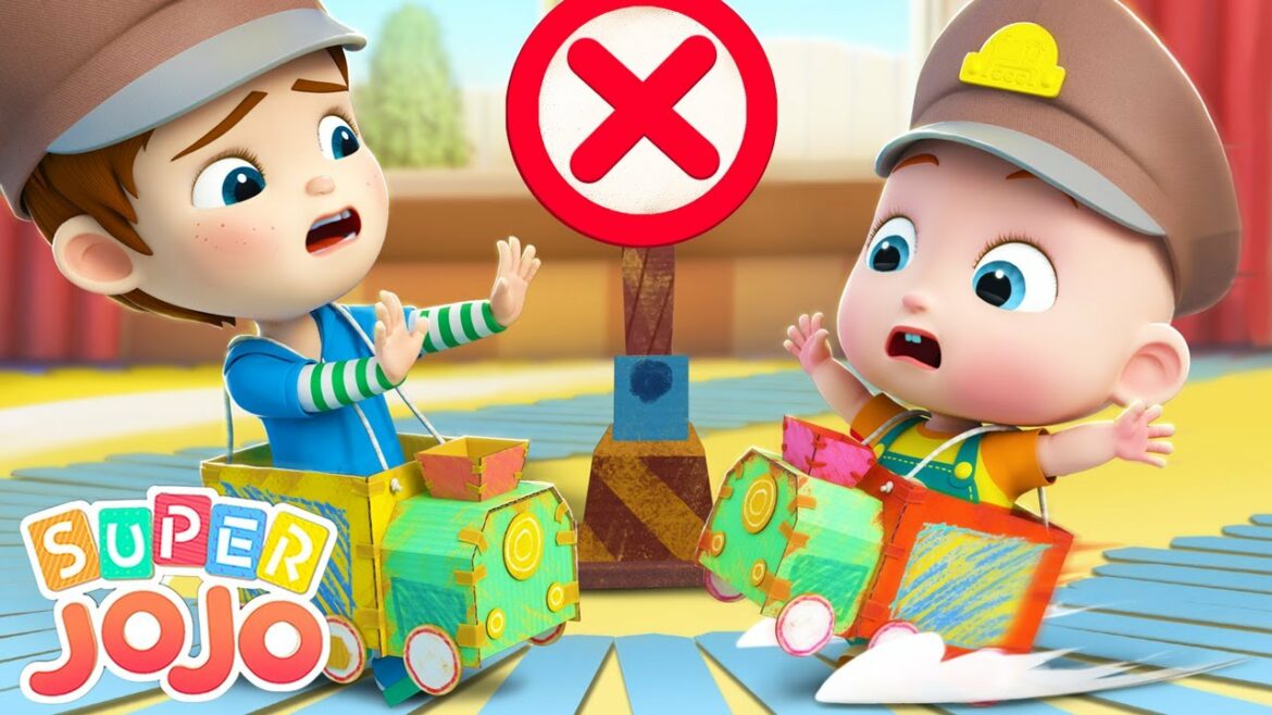 Be Careful, The Train Is Coming! | Safety Tips for Kids + Nursery Rhymes & Kids Songs - Super JoJo