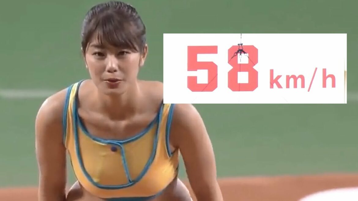 【健康美】稲村亜美がセクシー衣装で始球式に挑むも、まさかの５８キロを計測！！