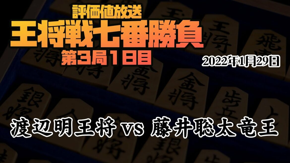 【※盤面無し　第71期ALSOK杯王将戦七番勝負　第3局1日目　渡辺明王将ー藤井聡太竜王】 2022年1月29日9時00分対局開始【評価値放送】　主催：毎日新聞・スポーツニッポン新聞社