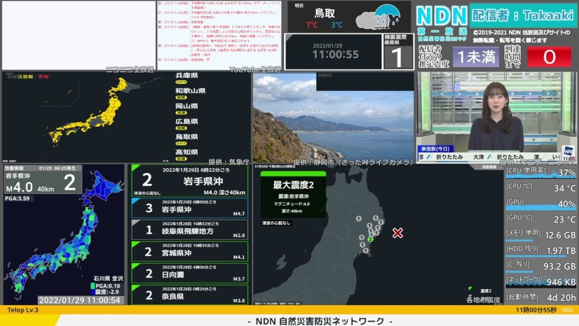 【緊急地震速報（発表なし）】和歌山県北部　最大震度3