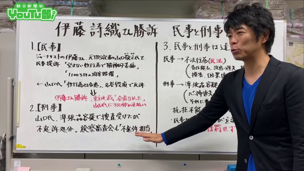 【伊藤詩織さん勝訴】民事と刑事でなぜ判断が異なったのか？朝日新聞記者が解説します。