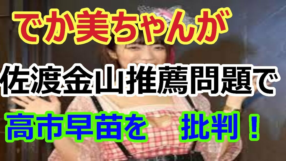 【佐渡金山問題余波】でか美ちゃんがABEMA TVで高市さんを堂々と批判！まあ､的外れの面もありますが‥