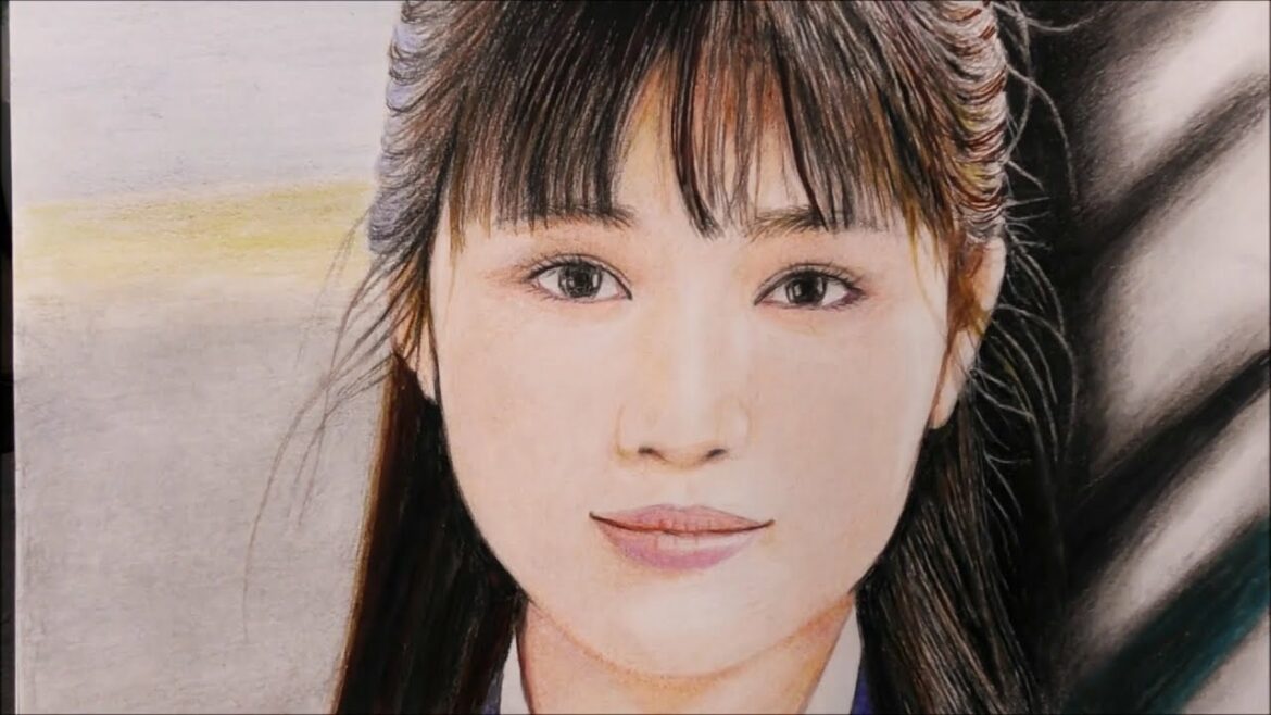【鉛筆画】福本莉子のメイク　[Pencil drawing] Riko Fukumoto's makeup-HR40