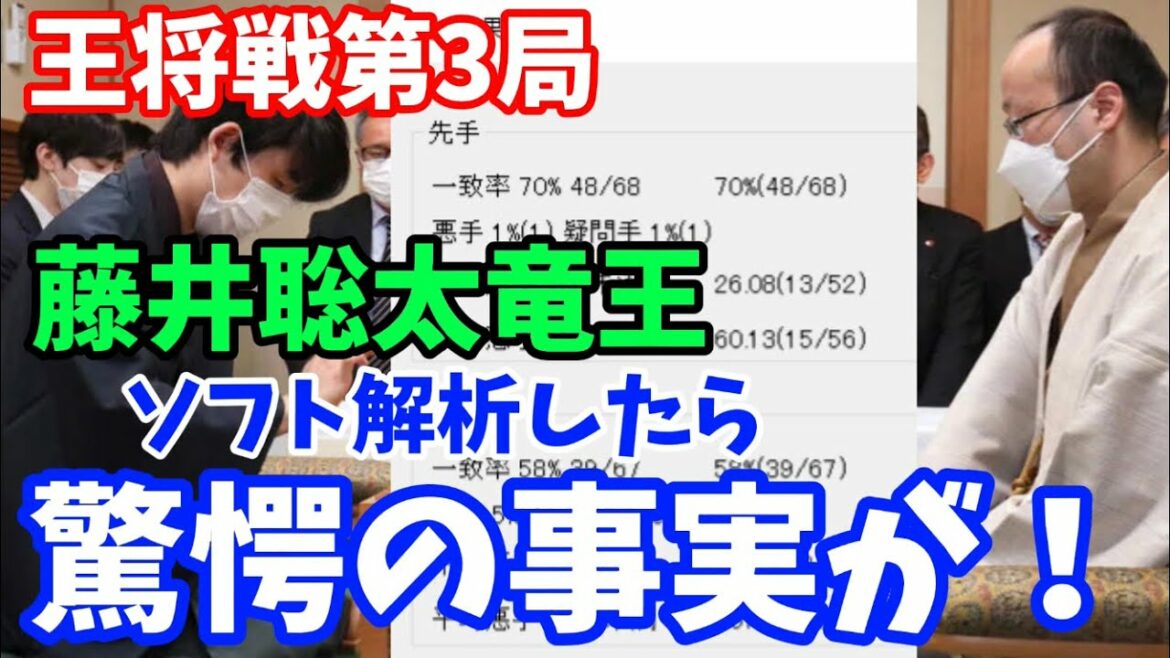 最強ソフトで解析したら驚異の一致率！王将戦第三局ハイライト藤井聡太竜王ｖｓ渡辺明王将