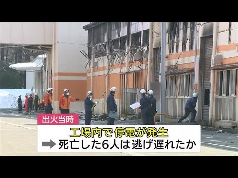 製菓工場の火事 死者6人に 出火当時 停電で逃げ遅れたか【新潟・村上市】 (22/02/14 11:59) 製菓工場の火事 死者6人に 出火当時 停電で逃げ遅れたか【新潟・村上市】 (22/02/14 11:59)