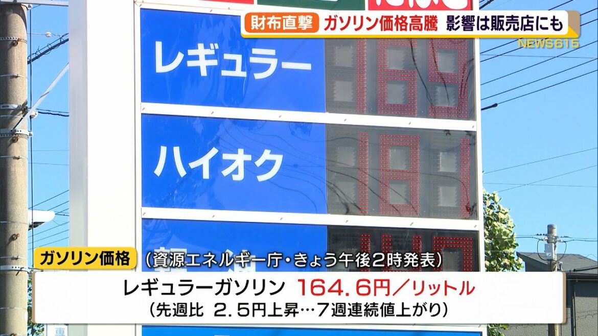 財布直撃　ガソリン価格高騰　影響は販売店にも（静岡県）