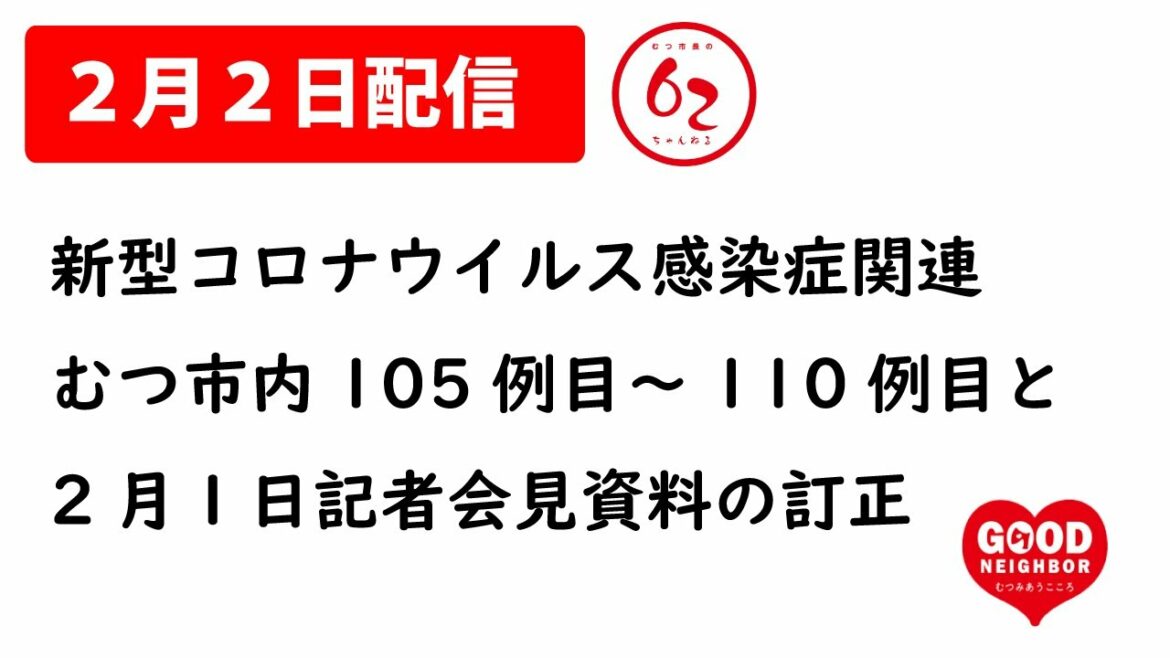 #231 新型コロナウイルス感染症発生状況（市内105～110例目）【むつ市長の62ちゃんねる】