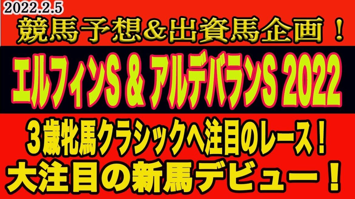 【 エルフィンステークス & アルデバランステークス2022 】土曜日の予想！M氏注目の新馬を公開！2月巻き返しなるか！？